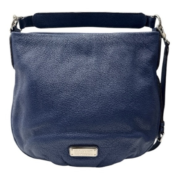 MARC BY MARC JACOBS Q Hillier Pebbled Hobo Shoulder Bag Navy - Picture 15 of 16